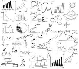 Obraz premium Sketch business set