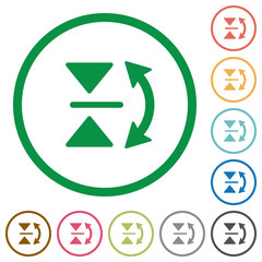 Vertical flip outlined flat icons
