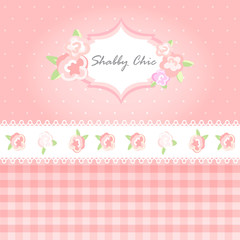 vector shabby chic illustration. provence style. pink background. congratulations or invitation card. template. album cover.floral frame 