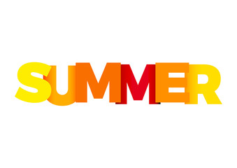 Vector summer text, warm colors