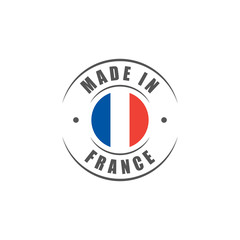 Round "Made in France" label with French flag