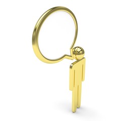 3d man with talk bubbles isolated over a white background. 3d rendering.