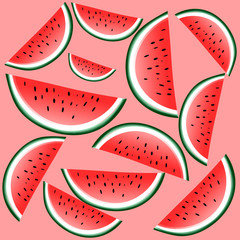 Watermelon time, vector image, background