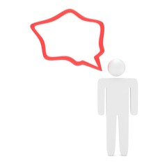 3d man with talk bubbles isolated over a white background. 3d rendering.