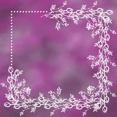 Hand drawn textured floral background.Vintage card with roses and leaves.Template for letter or greeting card.Square shape.Series of Watercolor, Oil, Pastel, Backgrounds and Cards,Blanks,Forms.