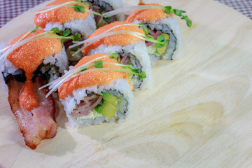 The make sushi roll at  home simple