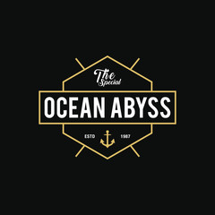 Vintage nautical logo, Retro design element