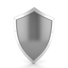 shield icon on white. 3d rendering.