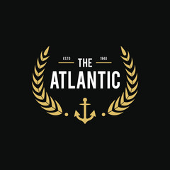 Vintage nautical logo, Retro design element