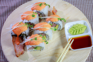 The make sushi roll at  home simple