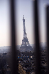 Eiffel tower from Arc de Triumph in Paris, France