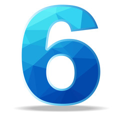 The illustration design Number Colorful polygon on white background.
