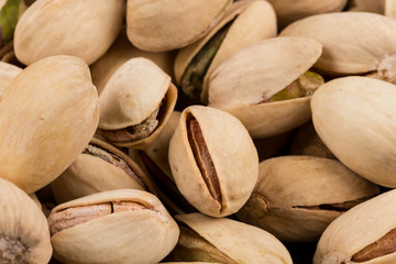 Pistachio nuts arranges as background