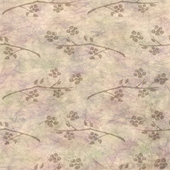 Hand drawn textured floral background.Vintage brown template with  flowers and leaves. Crumpled paper pattern. Series of Watercolor, Oil, Pastel, Backgrounds and Cards,Blanks,Forms.