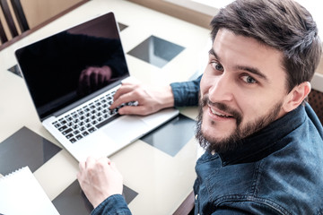 Businessman with his laptop