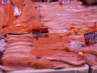 Fischfilet auf dem Markt