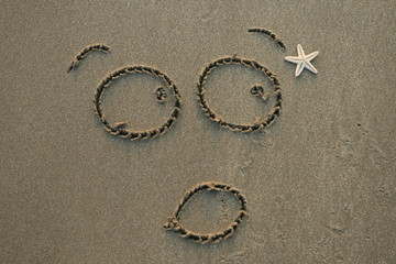 Face on the beach