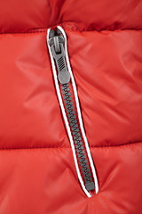 zipper on red clothes
