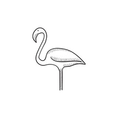 Flamingo sketch icon