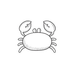 Crab sketch icon.