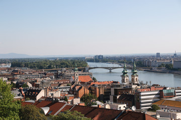 Fototapeta na wymiar Panorama of Budapest with the Danube, Budapest, Hungary.