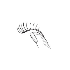 False eyelashes sketch icon.