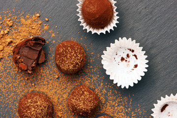 Homemade chocolate truffles