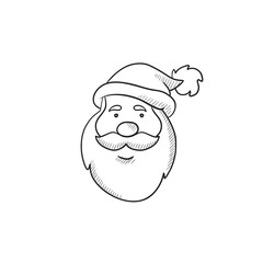 Santa Claus face sketch icon