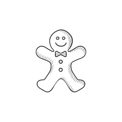 Gingerbread man sketch icon