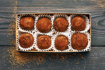 Homemade chocolate truffles