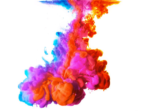 Rainbow of Acrylic Ink in Water. Color Explosion © Casther