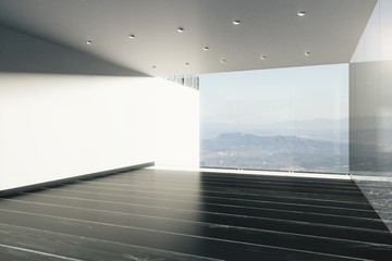 Empty interior with landscape view