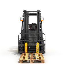 Forklift loader isolated on white 3D render