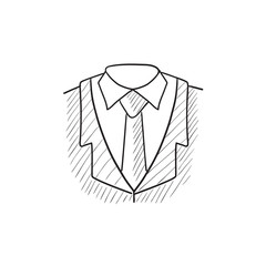 Male suit sketch icon.