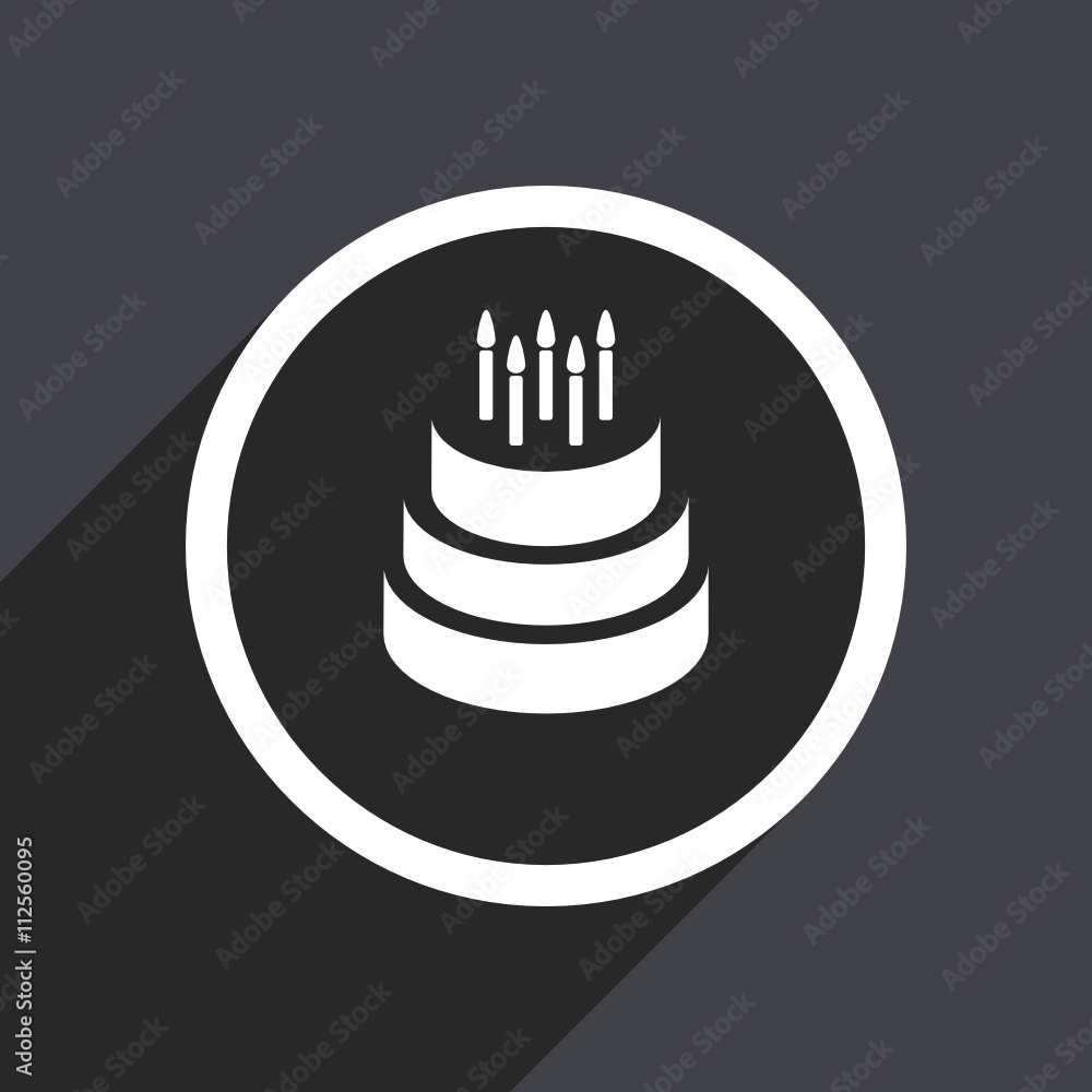 Poster flat design gray web cake vector icon
