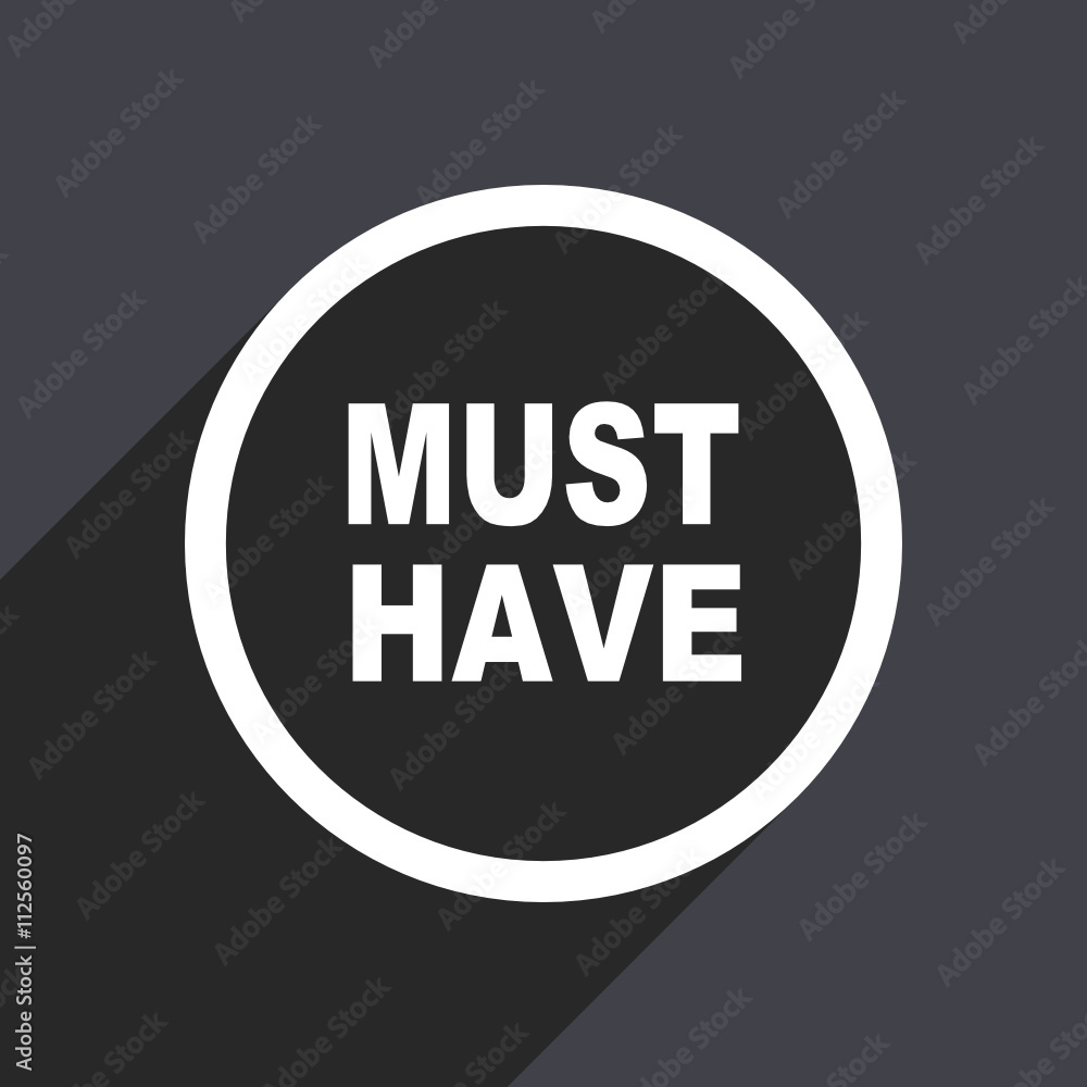 Aufkleber Flat design gray web must have vector icon
