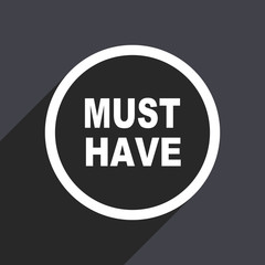 Flat design gray web must have vector icon