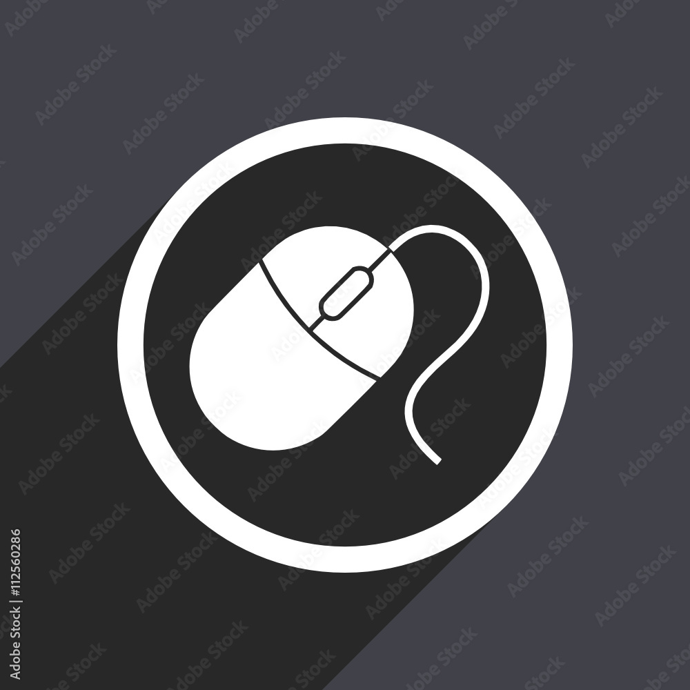 Poster flat design gray web mouse vector icon