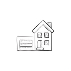 House with garage sketch icon.
