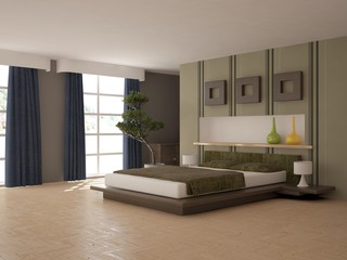 white interior design of bedroom