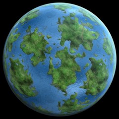 green Planetgreen planet similar to earth 3D illustration