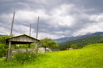 Fototapeta na wymiar Mountain landscape in the Ukrainian Carpathians
