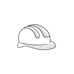 Hard hat sketch icon.