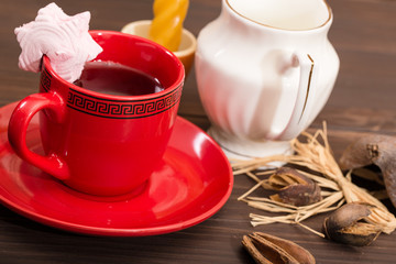 Red cup and pink zephyr