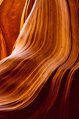 Sand scoured rocks in lower Antelope Canyon