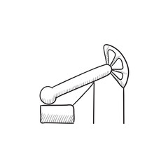 Pump jack oil crane sketch icon.