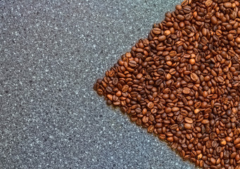 coffee beans on gray background