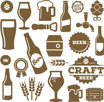 Vector-Icon Set Beer Icons
