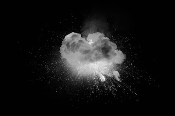 White explosion on the black background