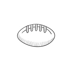 Rugby football ball sketch icon.